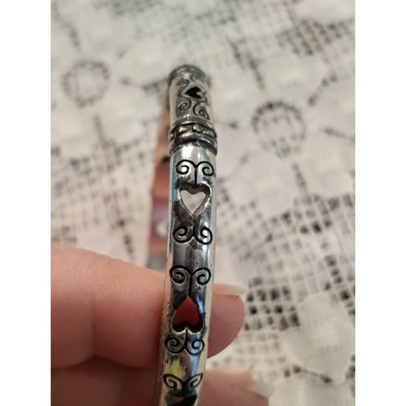 Brighton Round Hearts Bangle Signed Some Wear - Picture 4 of 6